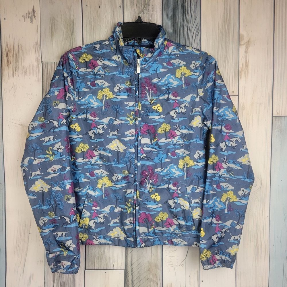 Ariat Girls' Laurel Hunt Insulated Jacket Equastrian Horse Print Blue Size L 12